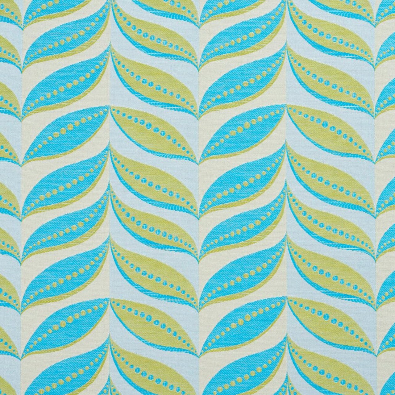 Aqua Green Stain Resistant Performance Pet Friendly Abstract Leaves Woven Pattern Upholstery Fabric by The Yard - SKU: Julie Calypso